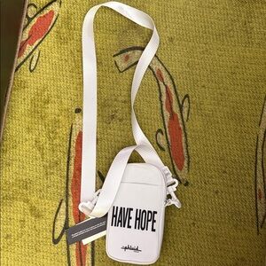 NWT The Phluid Project White 'Have Hope' Crossbody Bag